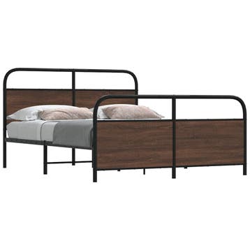 vidaXL Bedframe zonder matras metaal bruin eikenkleurig, Bruin, Verzenden, Overige maten, 200 cm