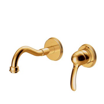 Inbouw Wastafelmengkraan Tres Clasic Gebogen 1 Hendel Goud, Huis en Inrichting, Ophalen of Verzenden, Nieuw, Wasbak of Wastafel