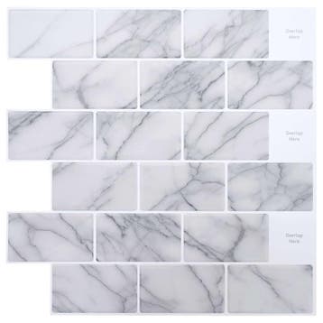vidaXL Subway Tegel 50 pcs Wit Marmer 30 x 30 cm, Hobby en Vrije tijd, Verzenden, Nieuw