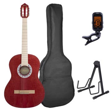 Valencia VC354HWR Hybrid Neck Klassieke Gitaar 4/4 Wijnrood, Ophalen of Verzenden, Nieuw