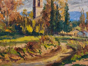 Escuela Impresionista Europea (XX) - Camino a la Iglesia