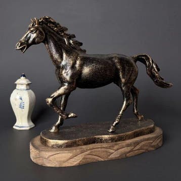 Beeld, Galopperend paard 23.5 cm (Zonder Minimumprijs) -, Antiek en Kunst