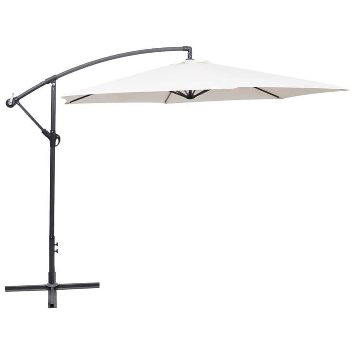 vidaXL Zweefparasol 3 m zandwit, Tuin en Terras, Parasols, Zweefparasol, Nieuw, 3 tot 4 meter, Verzenden
