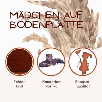 meisje met ballon | Figuur gemaakt van metaal roest patina |, Verzenden, Nieuw