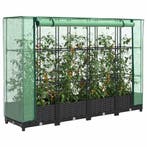 vidaXL Verhoogde plantenbak met kashoes rotanlook 160x40x123, Verzenden, Nieuw, Kunststof