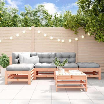 vidaXL 6-delige Loungeset massief douglashout, Verzenden, Nieuw, 6 zitplaatsen, Loungeset