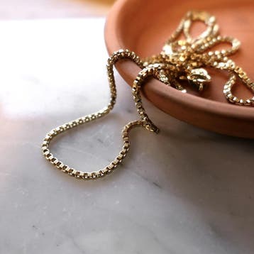 Gouden Venetiaanse schakelketting, Sieraden, Tassen en Uiterlijk, Kettingen, Ophalen of Verzenden, Gebruikt, Goud, Goud