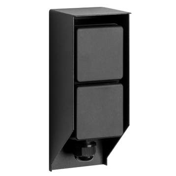 Tuinstopcontact Double Wall buitenstopcontact zwart, Verzenden, Nieuw, Zwart, Modern