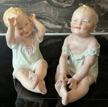 Unmarked - Heubach - Beeldje - Piano Baby, Babies (2) -