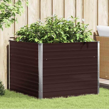 vidaXL Plantenbak verhoogd 100x100x77 cm gegalvaniseerd, 100 cm of meer, Verzenden, Nieuw, Metaal