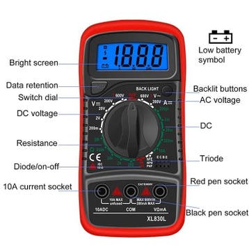 Multimeter digitaal met lcd scherm Default, Doe-het-zelf en Verbouw, Ophalen of Verzenden, Nieuw