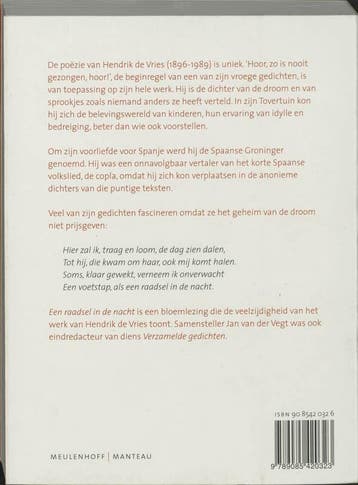 Een raadsel in de nacht 9789085420323 Hendrik de Vries, Verzenden, Gelezen, Hendrik de Vries