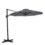 Zweefparasol Bardolino Ø300cm – Premium parasol | Grijs, Verzenden, Nieuw