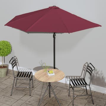 vidaXL Balkonparasol half aluminium paal 300x155x223 cm, Tuin en Terras, Verzenden, Nieuw, 3 tot 4 meter