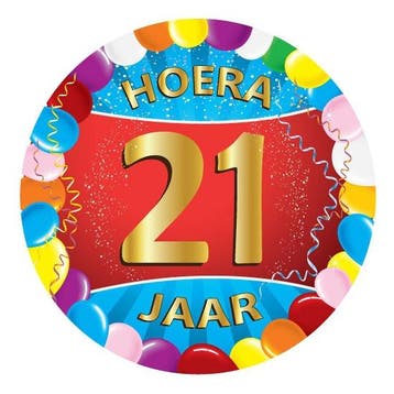 Vrolijk gekleurde viltjes 21 jaar - 21 jaar versiering, Ophalen of Verzenden, Nieuw