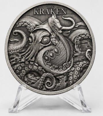Niue. 2 Dollars 2026 – The Kraken – 1 oz Silver coin – Ag