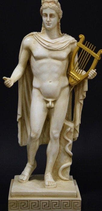 sculptuur, Dio Apollo - 60 cm - Gegoten steen
