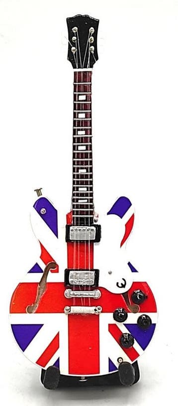 Baby miniatuur replica Epiphone gitaar Noel Gallagher Oasis, Ophalen of Verzenden, Nieuw, Pop, Beeldje of Miniatuur
