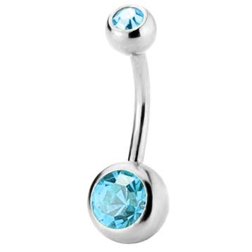 Fako Bijoux - Navelpiercing - Kristal - Aqua, Verzenden, Nieuw