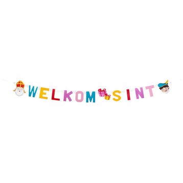 Letterslinger Welkom Sint karton 1,5 meter, Diversen, Sinterklaas, Verzenden, Nieuw