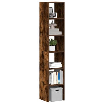 vidaXL Boekenkasten 2 st 30x30x80 cm bewerkt hout gerookt, Verzenden, Nieuw