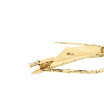 Vintage gouden broche met diamanten; 0,04 ct., Gebruikt, Ophalen of Verzenden, Met edelsteen, Goud