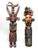 2 Grote Poppen - Hopi / Kachina - Verenigde Staten (Zonder, Antiek en Kunst