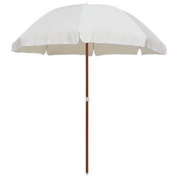 vidaXL Parasol met stalen paal 240 cm zandkleurig, Verzenden, Nieuw, 2 tot 3 meter
