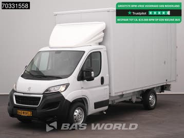 Peugeot Boxer 140PK Bakwagen Achterdeuren Airco Cruise Koffe, Stof, Gebruikt, Euro 6, Wit