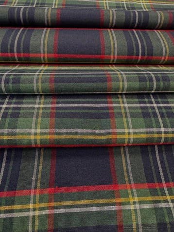 1790Verfijnde tartan, getint in dubbele draad met blauwe
