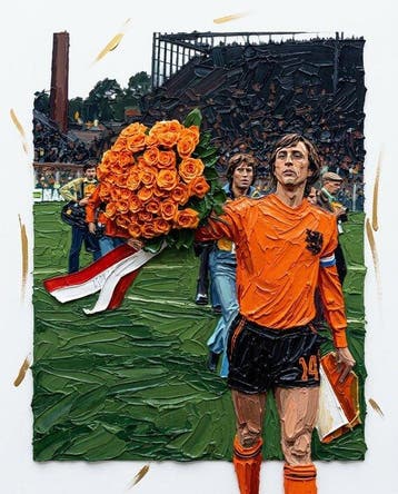 Naro - Canvas [L] - Johan Cruyff con bouquet di rose, Nieuw