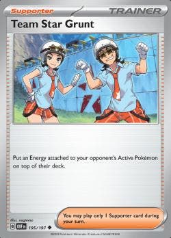 Team Star Grunt 195/197 reverse holo Obsidian flames, Ophalen of Verzenden, Nieuw, Losse kaart, Foil