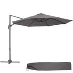 Parasol Ø 300cm met voetpedaal en beschermhoes - grijs, Tuin en Terras, Verzenden, Nieuw