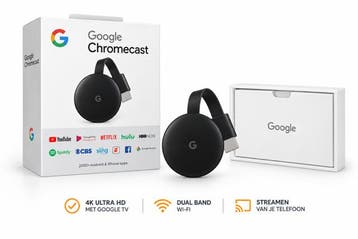 Google Chromecast HD zwart, Verzenden, Gebruikt