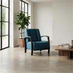 Leren fauteuil Glamour - Toledo Turquoise (blauw), Huis en Inrichting, Fauteuils, Nieuw, Ophalen of Verzenden, 50 tot 75 cm, Industrieel, Modern, Retro