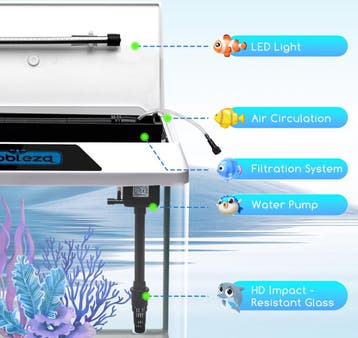 Aquarium Kit - 49,8x29x43,5 cm - 54L - Wit - Nobleza, Verzenden, Zo goed als nieuw