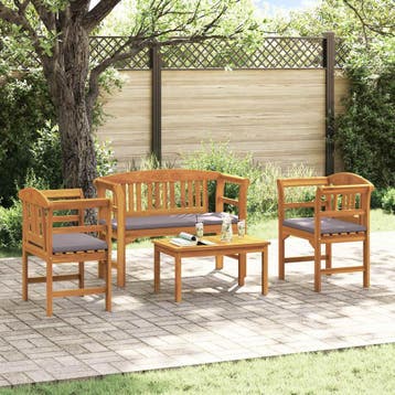 vidaXL Tuinrozelounge set 4 st Massief Acaciahout, Tuin en Terras, Tuinsets en Loungesets, Verzenden, Nieuw, 4 zitplaatsen, Loungeset