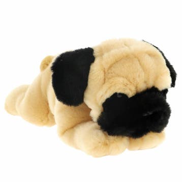 Mopshond puppy knuffel - pluche - beige - 30 cm, Verzenden, Nieuw