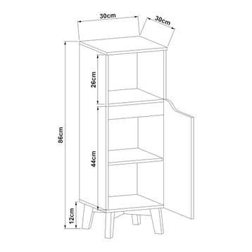 Badkamerkast Overath kolomkast 86x30x30 cm grijs en houtkleu, Verzenden, Nieuw