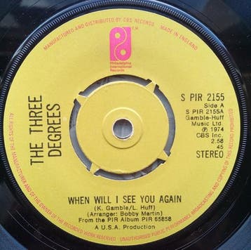 The Three Degrees - When Will I See You Again, Ophalen of Verzenden, Zo goed als nieuw