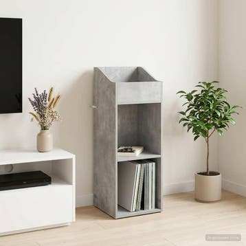 vidaXL Platenkast Betongrijs 36 x 36 x 95,5 cm Bewerkt hout, Huis en Inrichting, Verzenden, Nieuw