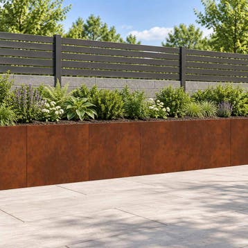 vidaXL Keerwand 4 st 40 x 12 x 30 cm weervast staal, Verzenden, Nieuw