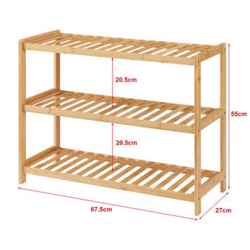 [en.casa] Schoenenrek Dammfleth 55x67,5x27 cm bamboe, Verzenden, Nieuw
