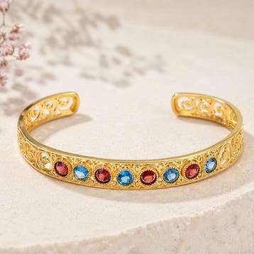 Zonder minimumprijs - Armband Zilver - Granaat, Topaas -, Nieuw