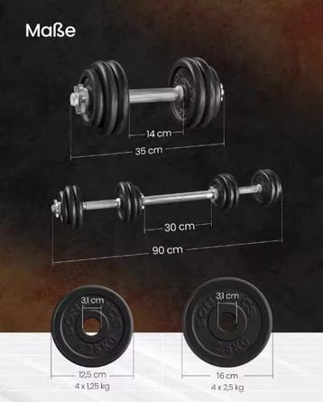 Verstelbare Dumbbell Set 30 kg 2-in-1 Halterset Thuis, Verzenden, Nieuw