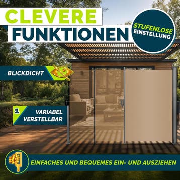 Windscherm uittrekbaar - Oprolbaar - Uitschuifbaar - Camping, Verzenden, Zo goed als nieuw