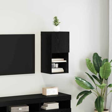 vidaXL Wandgemonteerd tv-meubel 30,5 x 30 x 60 cm Zwart, Minder dan 50 cm, Verzenden, Nieuw, Minder dan 100 cm
