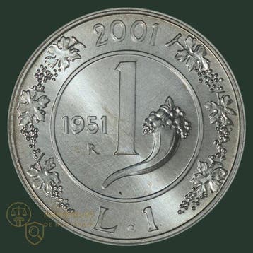 Italië. 1 Lira 2001 QUALITY (Zonder minimumprijs)