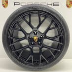 Porsche 992 ORIGINELE 20/21 RS Spyder Unizwart met banden, Ophalen, Gebruikt, Banden en Velgen, 21 inch
