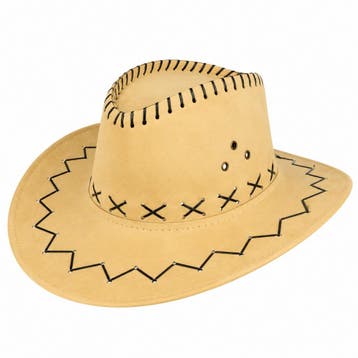Cowboyhoed - Western Hoed met Stiksel - Beige, Nieuw